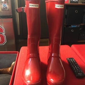 Red Glossy Hunter Boots